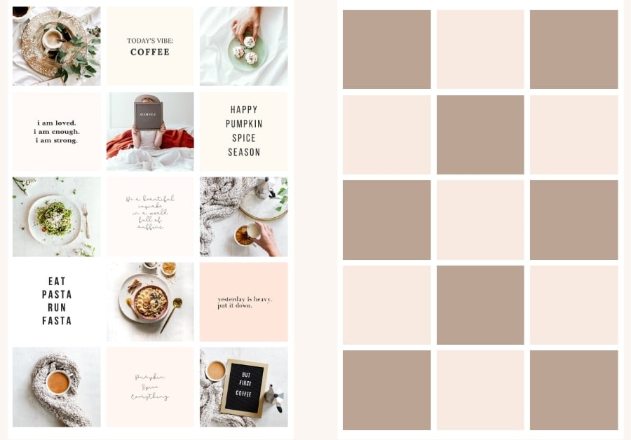 Checkerboard Instagram feed layout for your gram