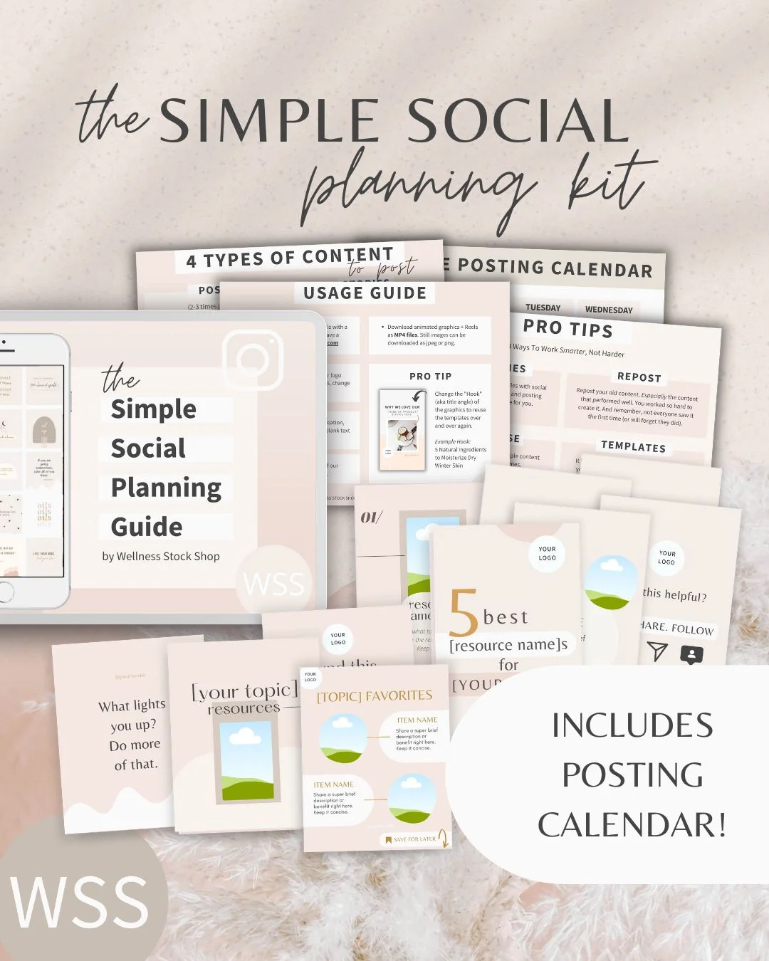 Simple Social Planning Kit Showcase (1080 × 1350 px)