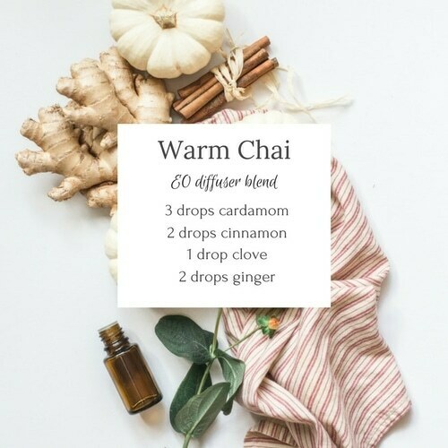 Warm Chai Essential Oil Diffuser Blend recipe photo for social media