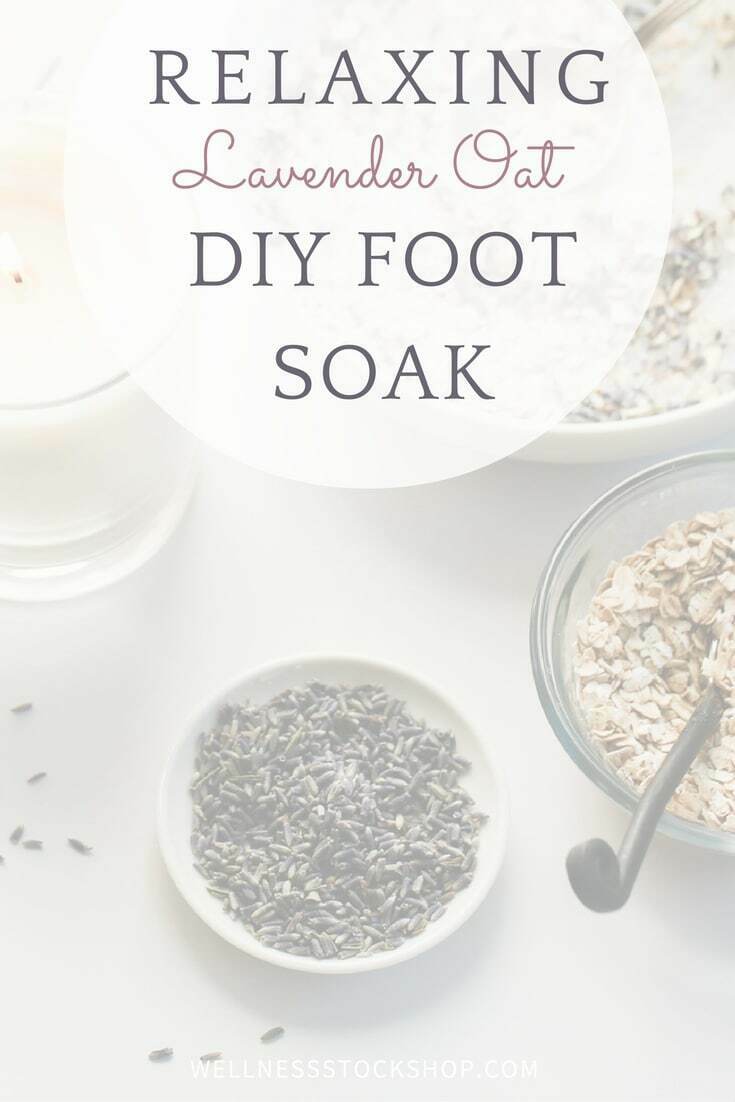 Relaxing Lavender Oat DIY Foot Soak Recipe with epsom salt - for deeply nourishing relaxation after a long work day.