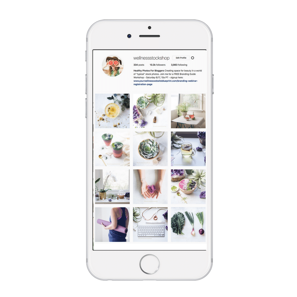 beautiful Instagram feed for health by Wellness Stock Shop