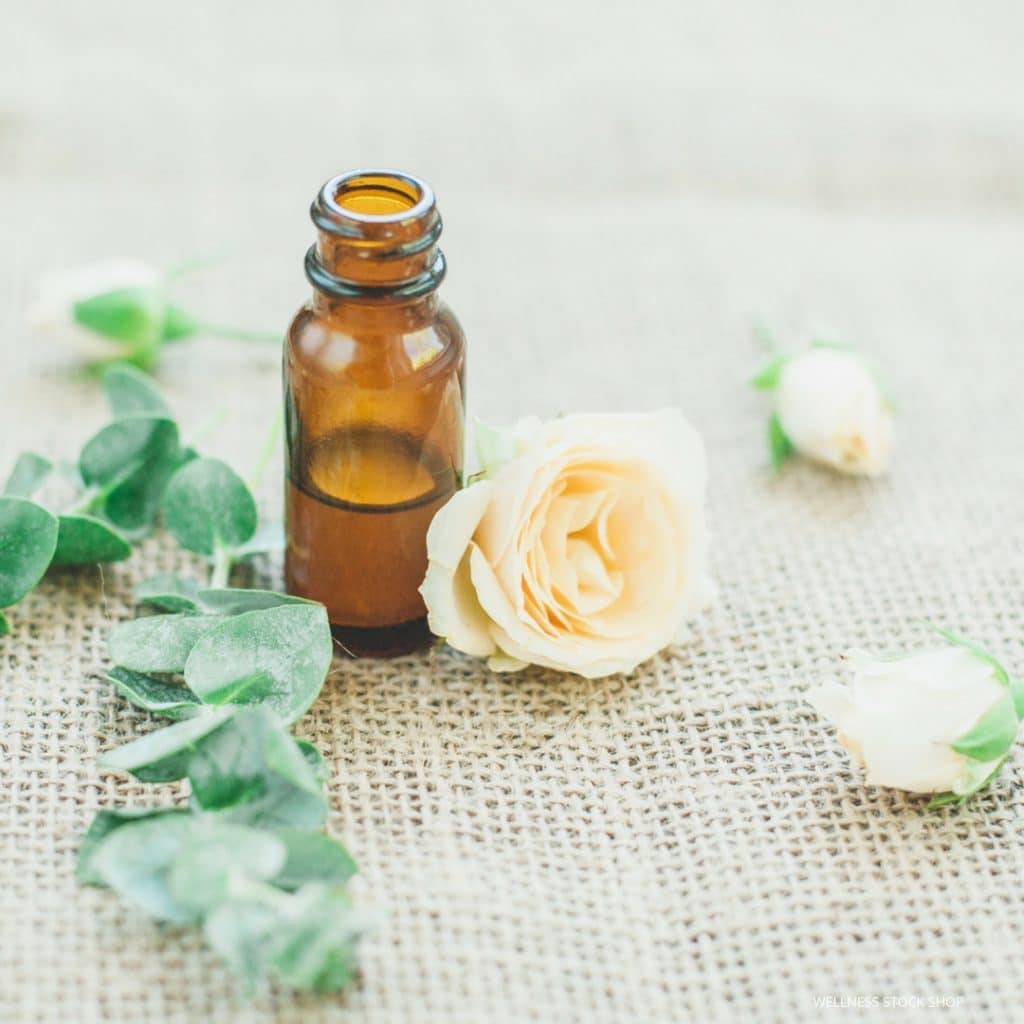 rose pure essential oil stock photo image for social media