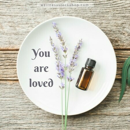 social media stock photo image inspirational quote meme with lavender essential oil for health and wellness bloggers